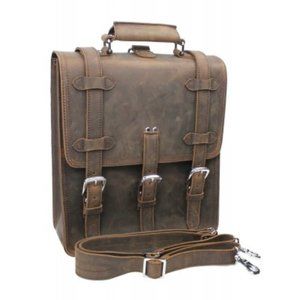 Leather vintage style backpack